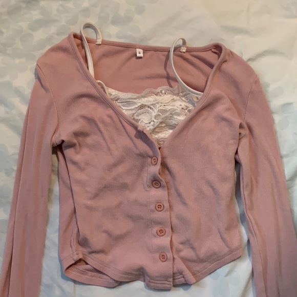 emmiol/yesstyle, pink, top, cropped - Picture 2 of 4